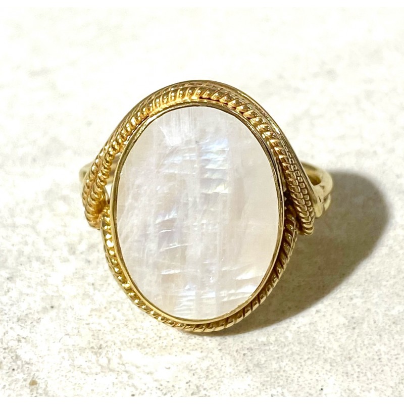 VADI bague BIG SPHINX MOON STONE