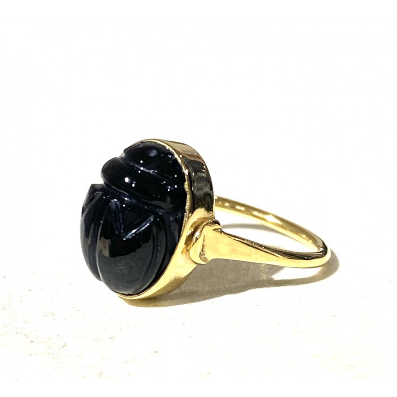 VADI bague PETIT SCARABÉE Onyx noir