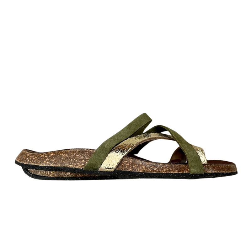 BOSABO sandales LILA kaki/gold