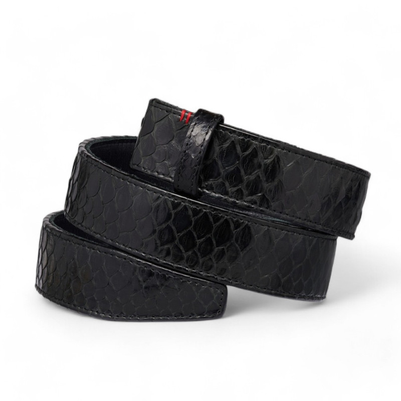 CLARIS VIROT Ceinture Python Noir