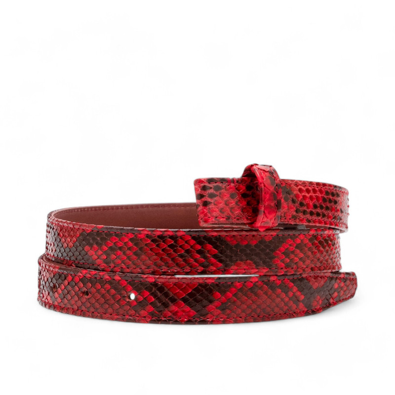 CLARIS VIROT Ceinture BABY PYTHON RUBIS